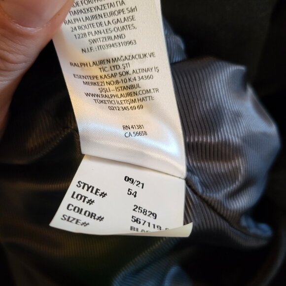 Ralph Lauren Belted Tie Wrap Maxi Wool Blend Black Women's Long Coat Size 4 - Picture 12 of 12